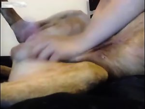 Big beast tattoo woman with dog